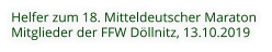 Helfer zum 18. Mitteldeutscher Maraton  Mitglieder der FFW Döllnitz, 13.10.2019